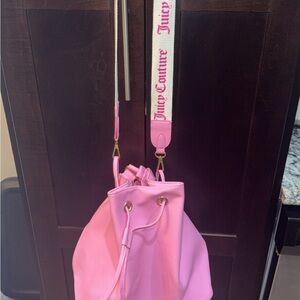 Juicy Couture Pink Backpack with Logo Strap